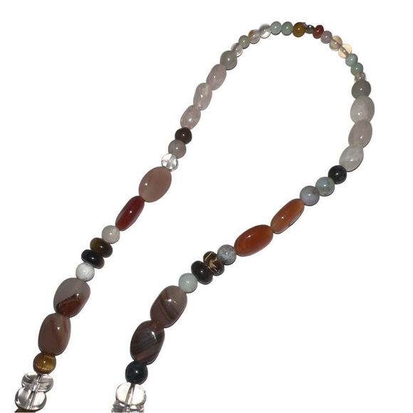 Heavy Semi Precious Polished Multi-Stone Long Southwestern Necklace - Picture 4 of 4